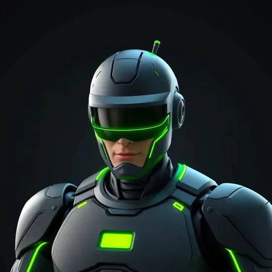 O Tork, robô de treino de viseira verde